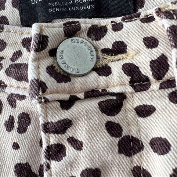 Banana Republic High Rise Skinny Brown Beige Animal Print Skinny Jeans 25p - Picture 6 of 12